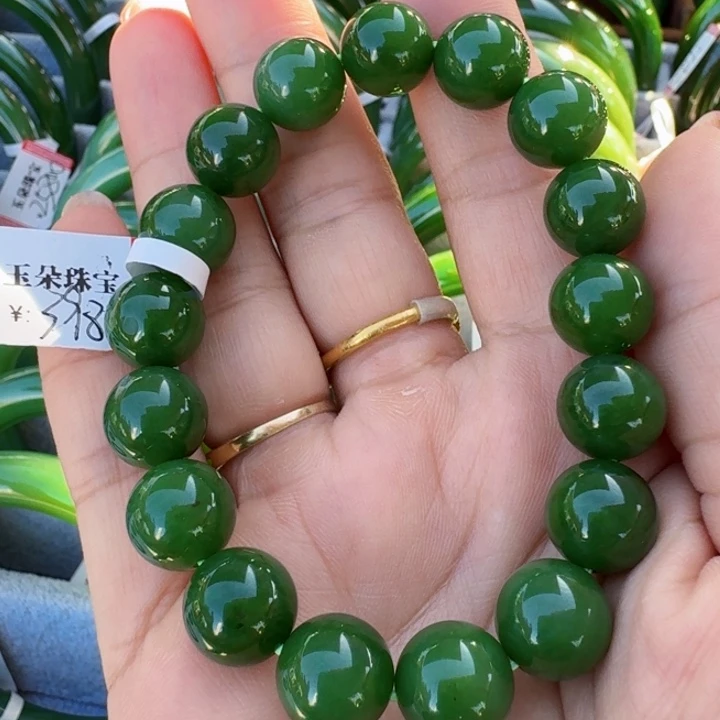 A***晚和田玉（碧玉）未镶嵌手链