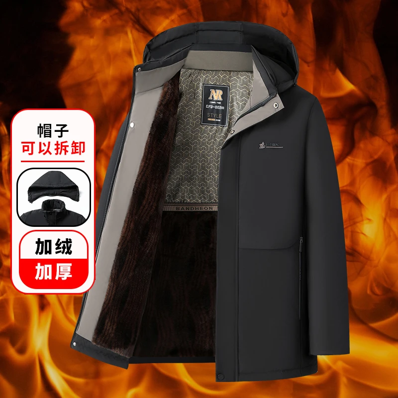 【双11好物】男士冬季加厚派克服男加绒保暖爸爸装中年棉衣外套XJ