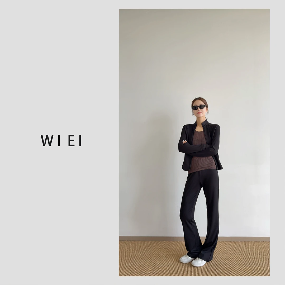 《WI EI》*裸感轻运动修身外套/微喇裤W25301013