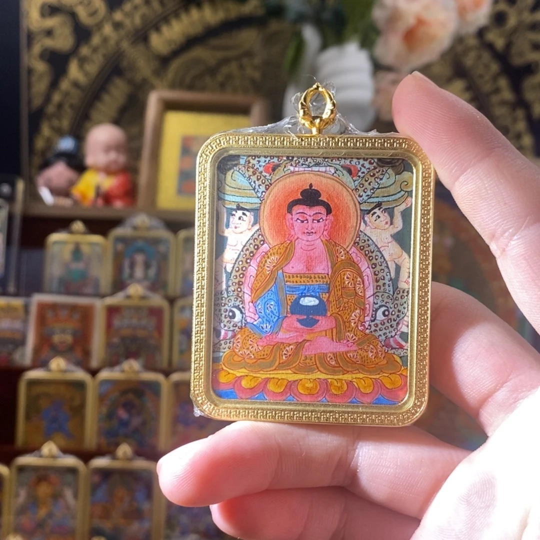 吊坠温*礼纯手绘唐卡阿弥