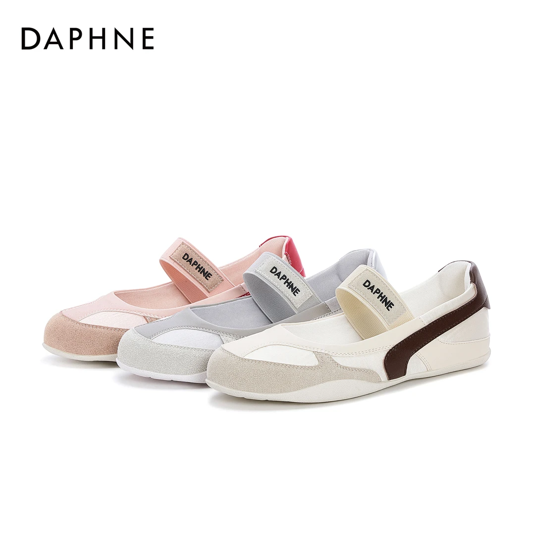 达芙妮品牌浅口一字带25年春季上新韩系百搭时尚休闲单鞋