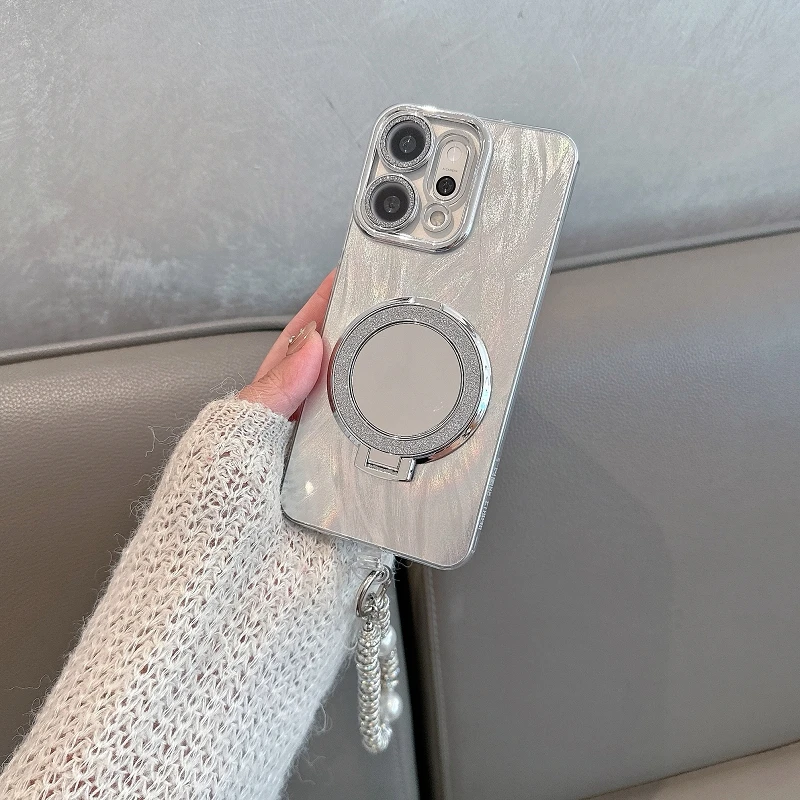 适用于opporeno14手机壳14pro新款女pla110带支架镜子pkz110手绳