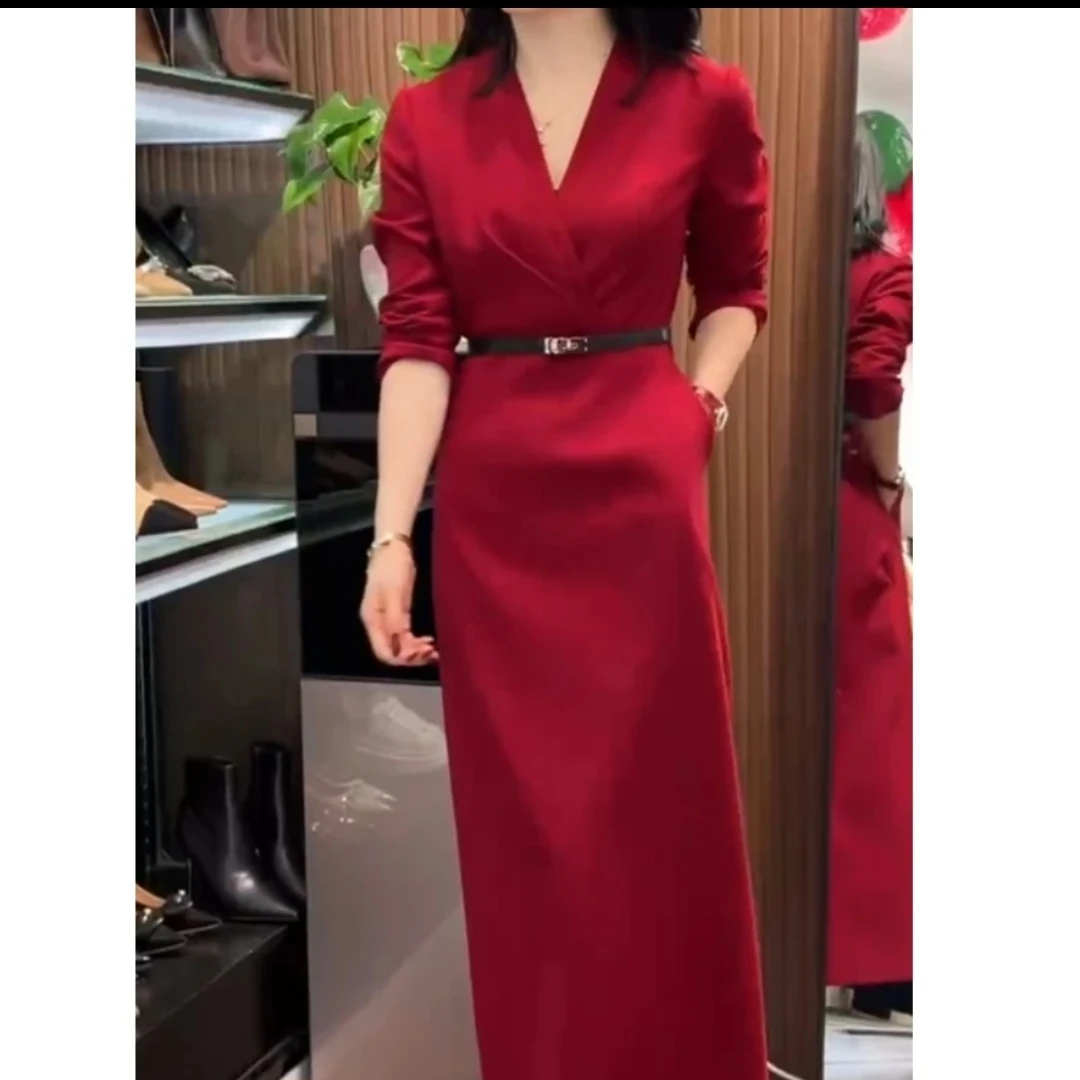 早秋新款简约小众职业通勤显瘦女士西装连衣裙