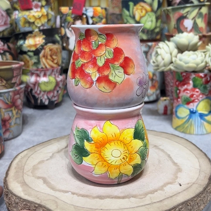 景德镇红陶精品手绘陶瓷