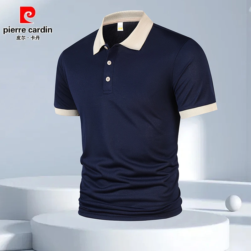 皮尔卡丹夏季短袖T恤男士宽松大码高档透气舒适商务中老年POLO衫