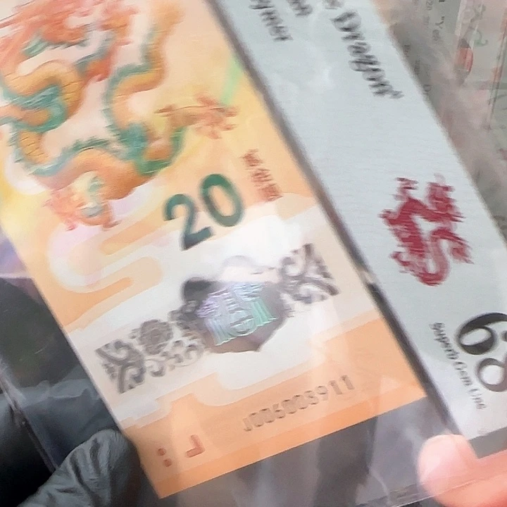 塑料龙钞五福龙倒置三对子006008911