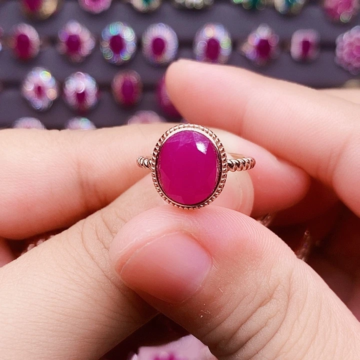 红宝石银S925镶嵌戒指