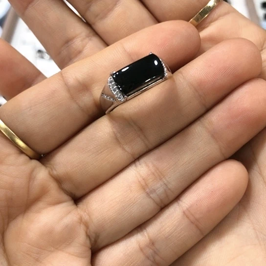 翡翠戒指银S925镶嵌缅甸天然A货翡翠