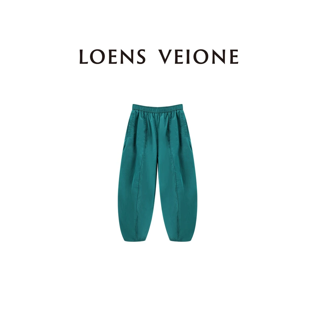 LOENS VEIONE/罗拉 全新孔雀蓝宽松休闲灯笼裤25CVAG0070N