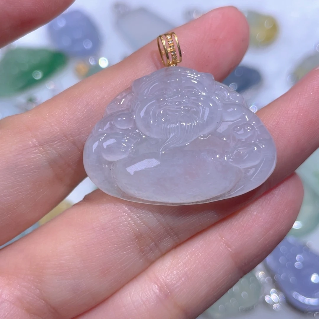 颈饰18K金镶嵌翡翠翡翠