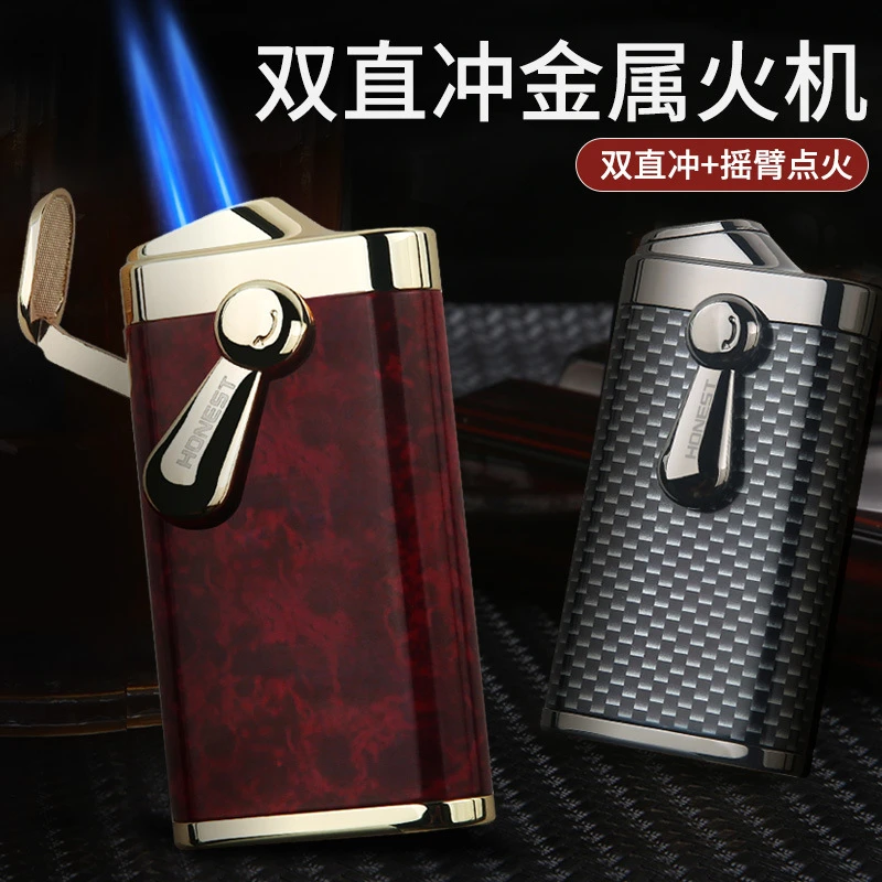 百诚防风可充气高档雪茄专用直冲金属摇臂机创意礼物送男友