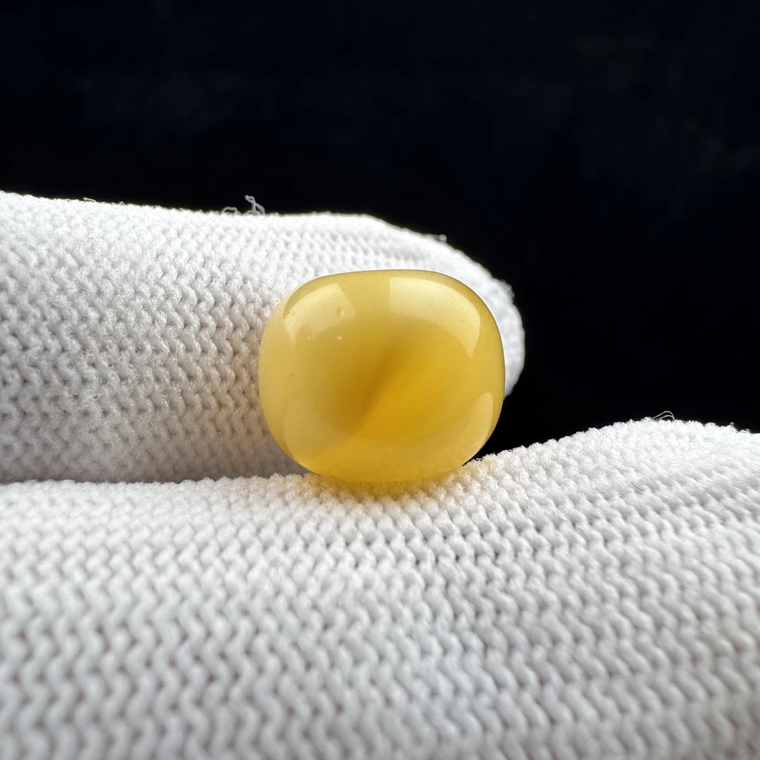 D1191天然原矿蜜蜡微瑕墩子12*9.6mm支持复检假一罚十