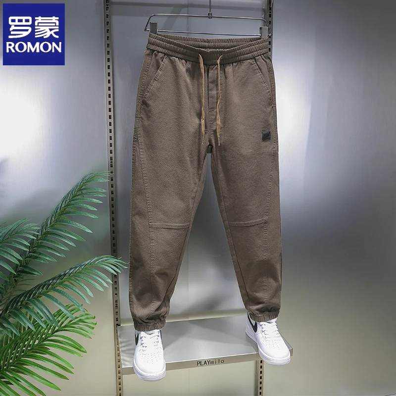 罗蒙男士休闲裤2025新款宽松哈伦束脚重磅百搭卫裤运动裤秋冬裤子