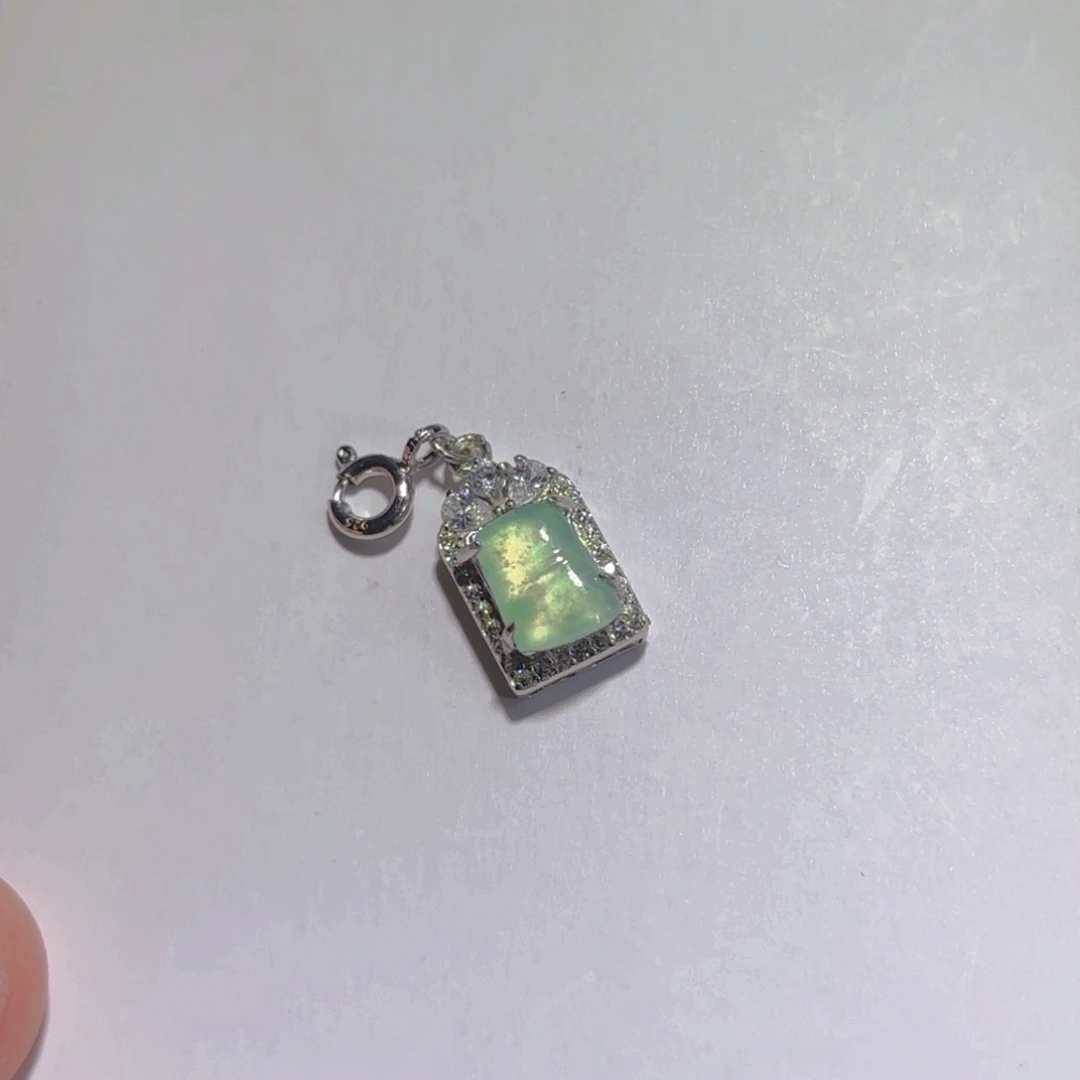 颈饰银S925镶嵌翡翠竹节