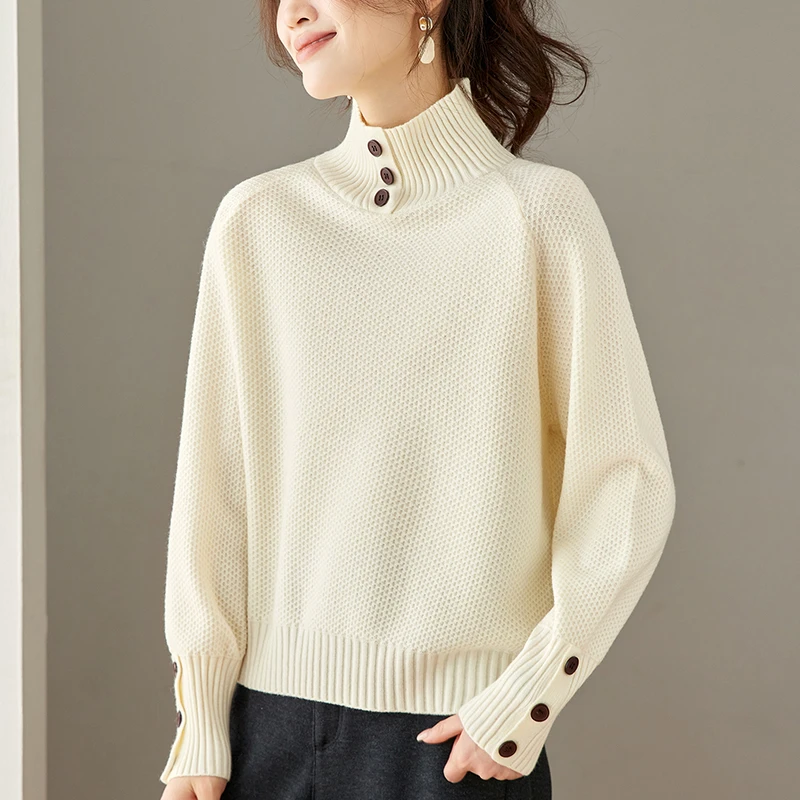 超好看内搭打底衫冬装2025新款半高领毛衣宽松短款显瘦洋气上衣女