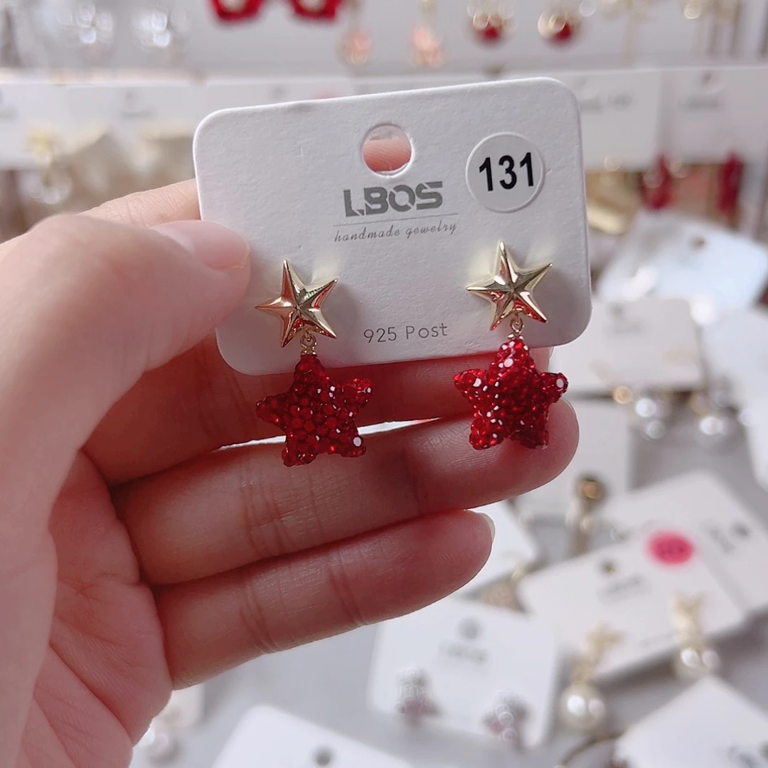 锆石纯铜合金耳环