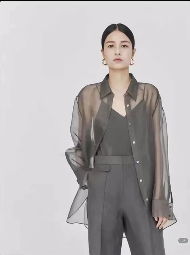 Li Wang/里望设计师款 真丝气质时尚百搭衬衫