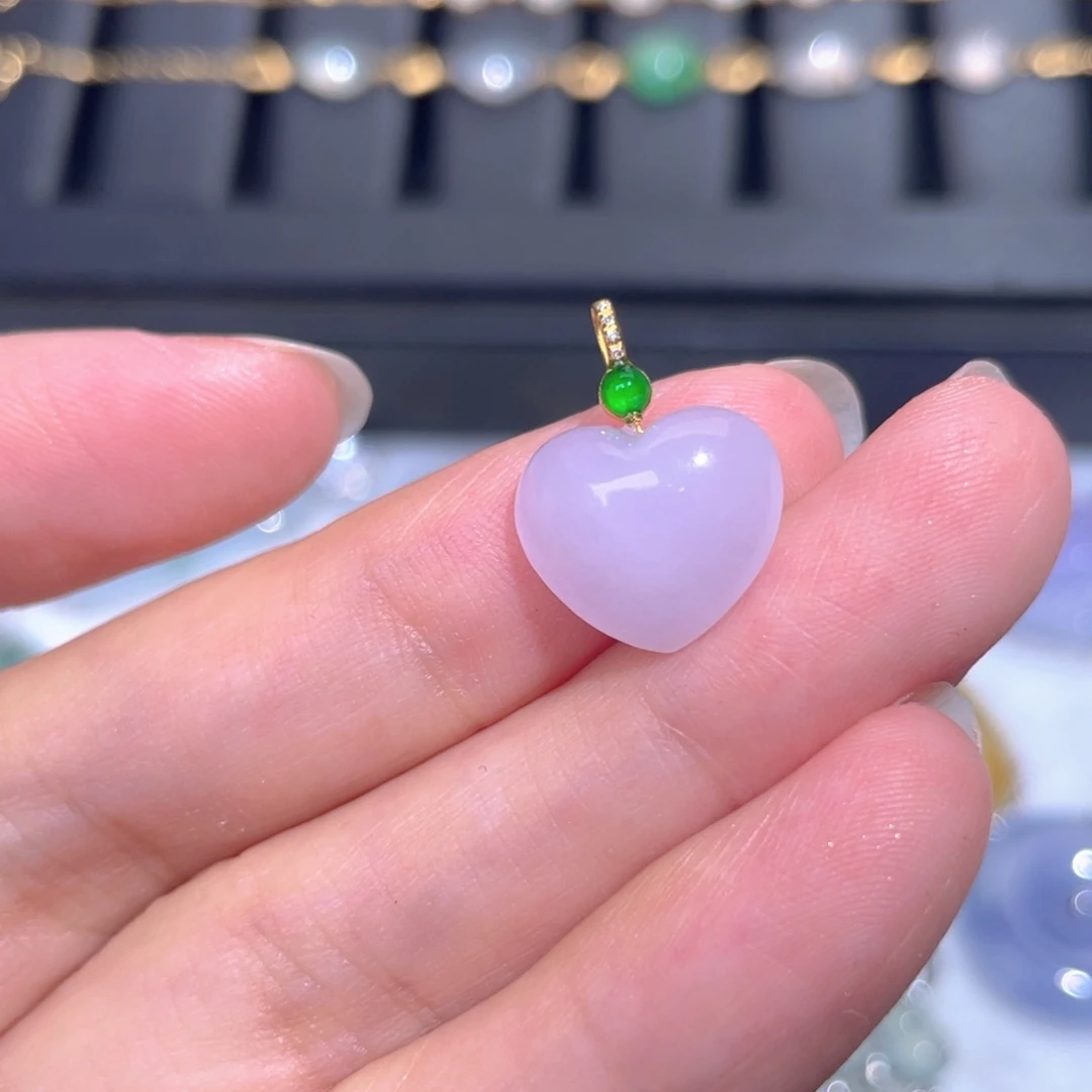 颈饰18K金镶嵌翡翠翡翠