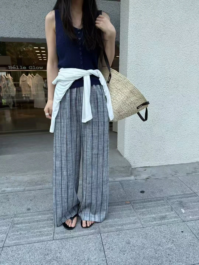 ZCANAL.高品松弛感质薯条直筒亚麻裤