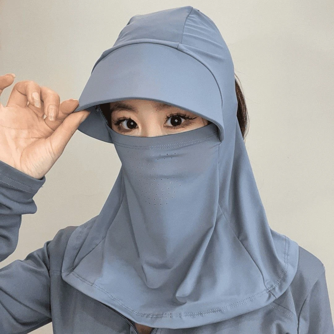全脸遮阳帽子女夏季防晒帽防紫外线户外骑行护颈面罩太阳帽
