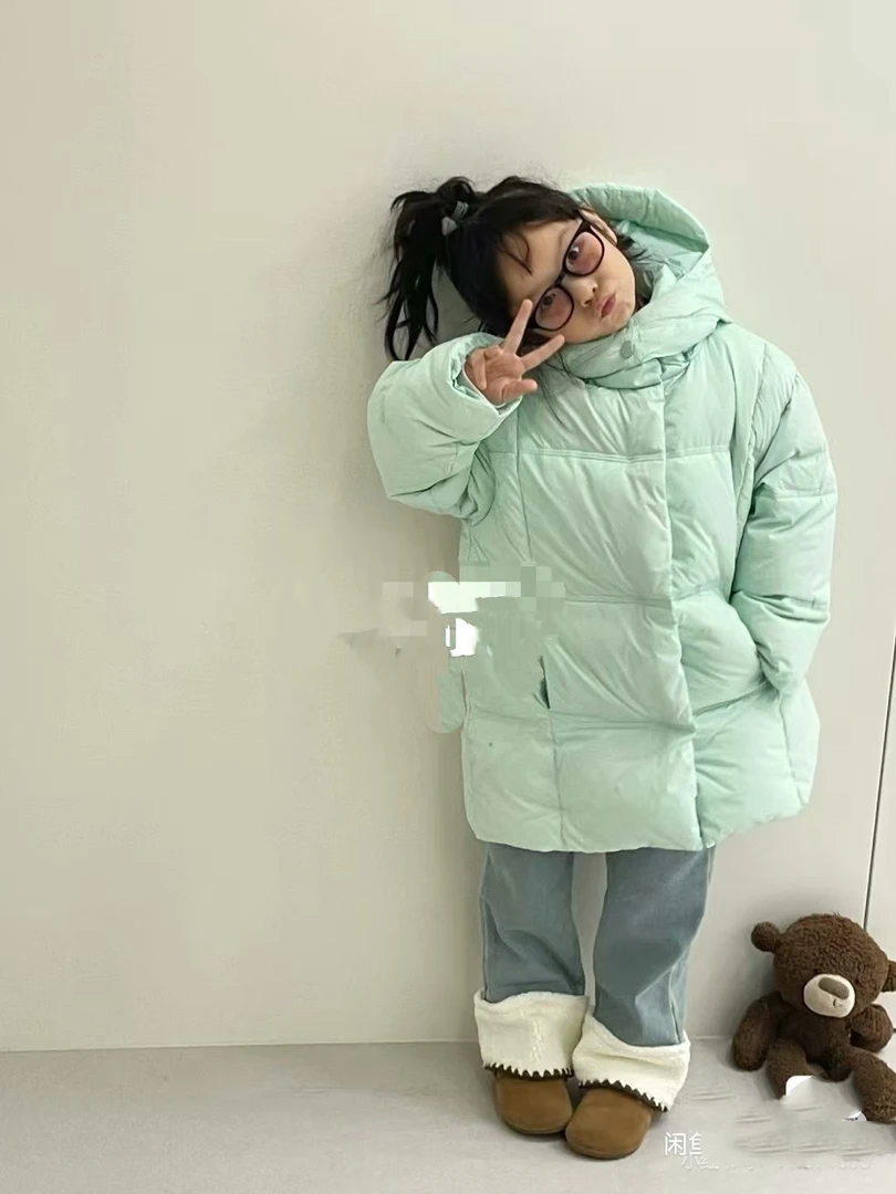【以】韩系绿色长款羽绒服 2908