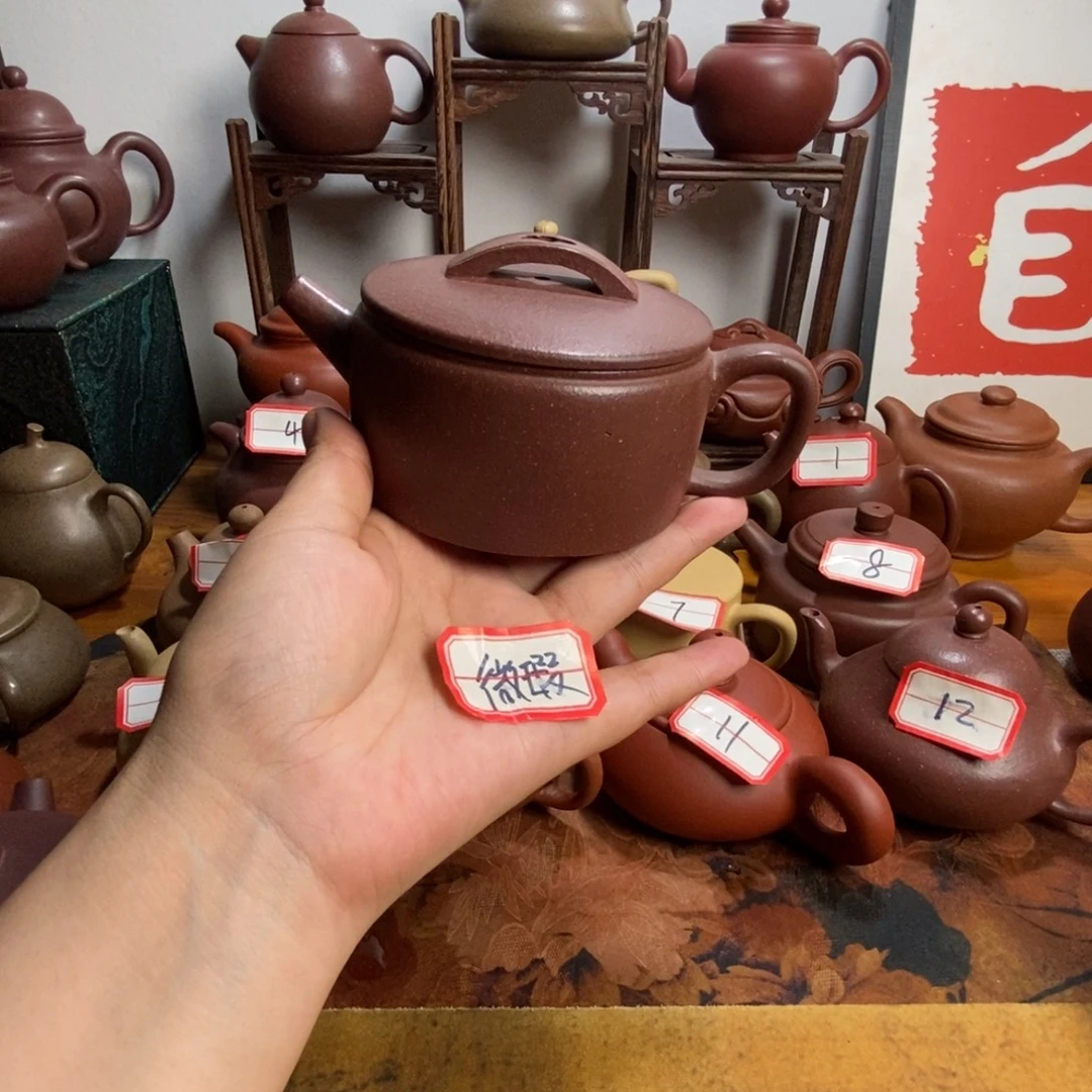 戌***燚茶壶紫砂天青汉瓦 半手工 微瑕