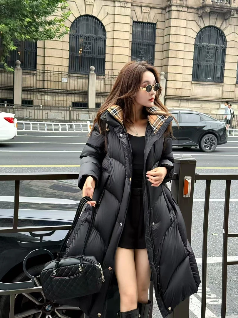 【Xanaicoco】休闲风女韩版极简风百搭网红潮流长款95白鹅绒服8219