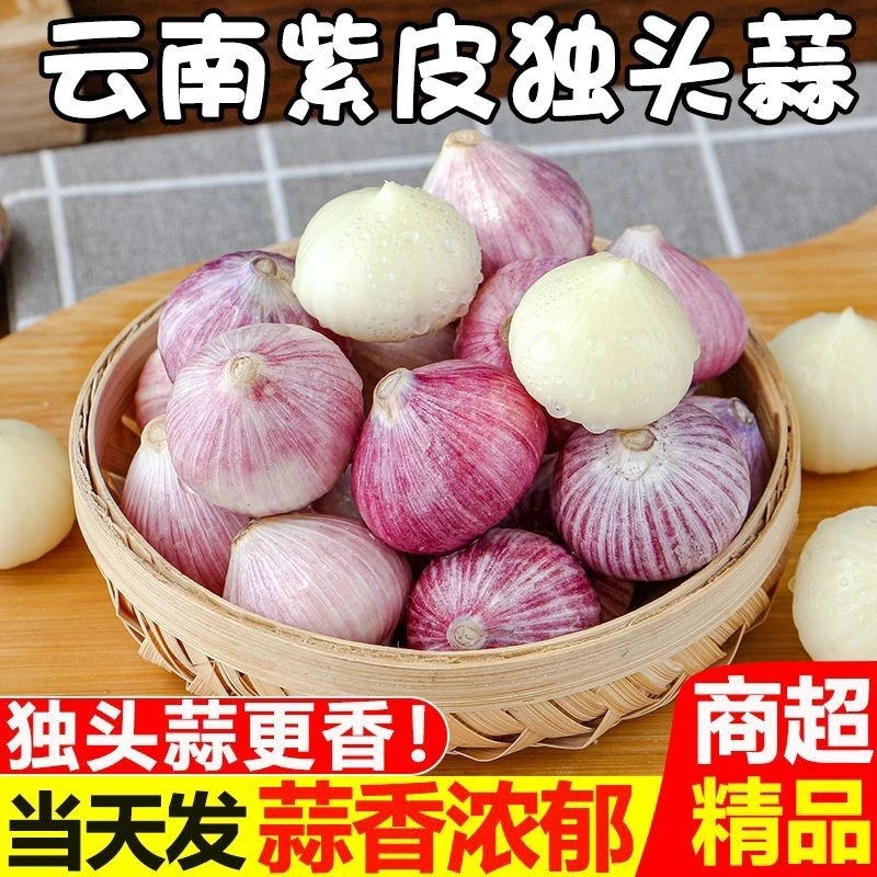 【超低价】新蒜独头大蒜新鲜大蒜头批发糖醋鲜蒜0.5/1/2/3/5斤包邮