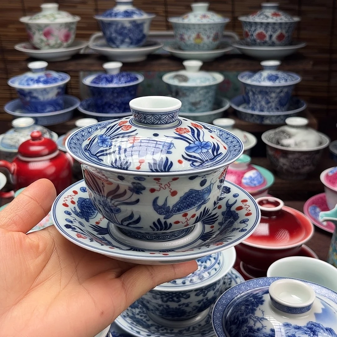 景德镇陶瓷三才盖碗