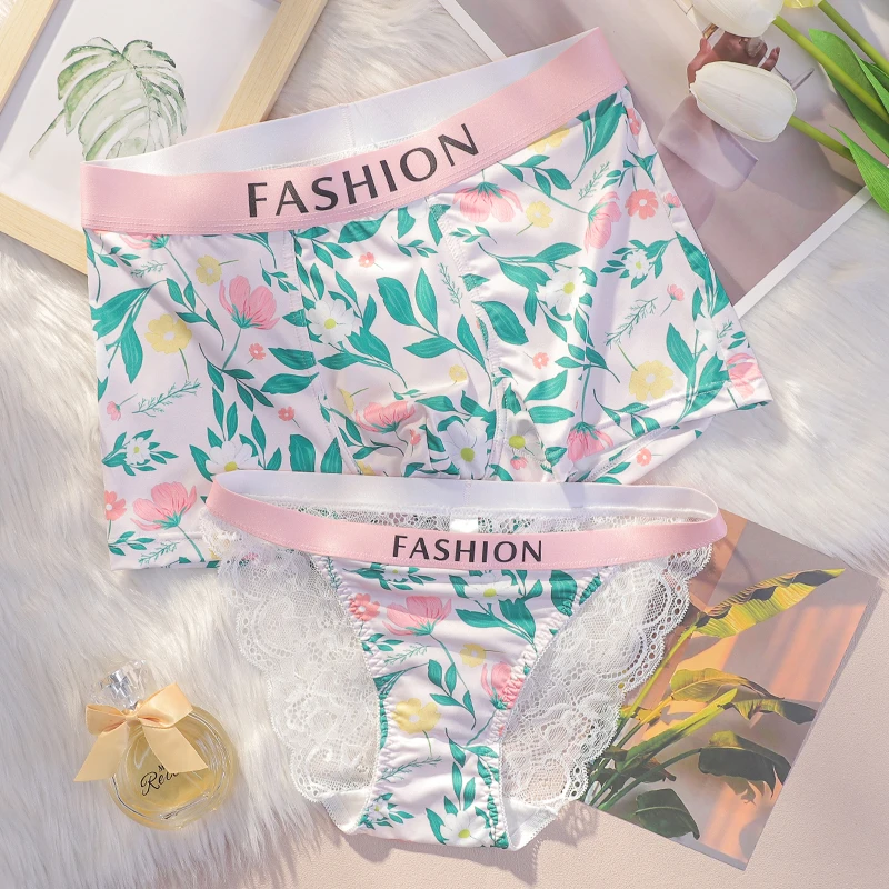 约会穿太有情调了~情侣内裤一男一女性感纯欲蕾丝夫妻内衣套装