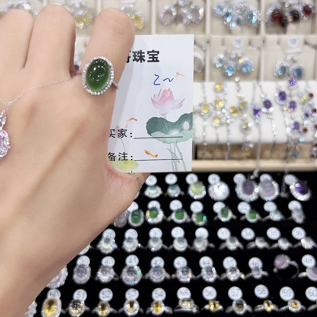 Z***~银S925镶嵌蛇纹石玉手链