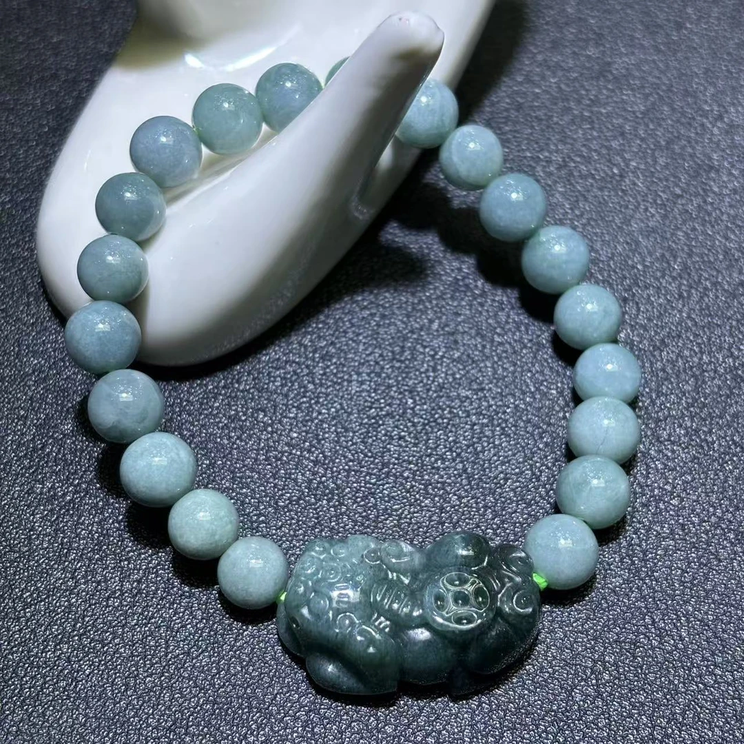 A5403【福嘟嘟珠宝】A货翡翠貔貅手串-送礼佳品