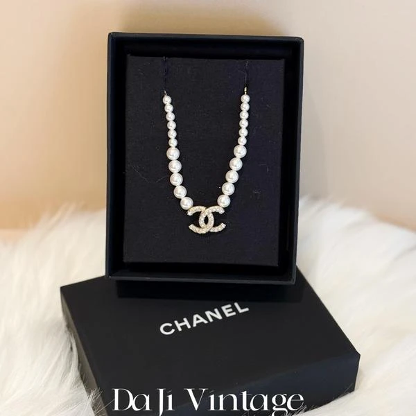 大吉中古/Chanel香奈儿双c珍珠拼钻项链