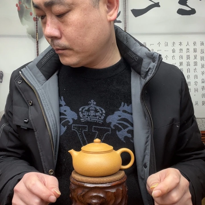 茶壶紫砂原矿黄金段全手工寒江165毫升
