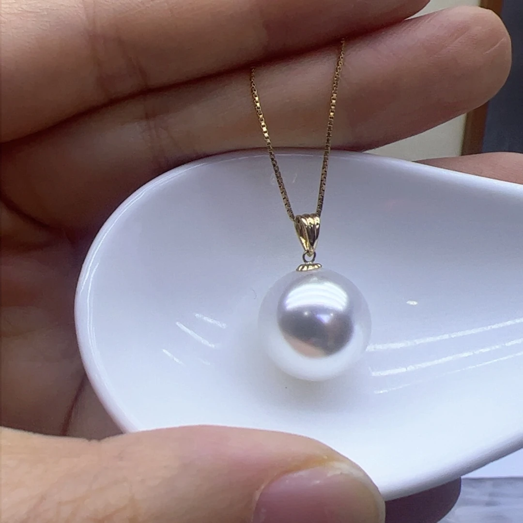 淡水珍珠吊坠(赠链)18K金镶嵌