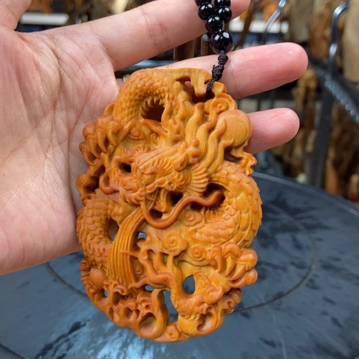 柏木（崖柏）手把件龙牌