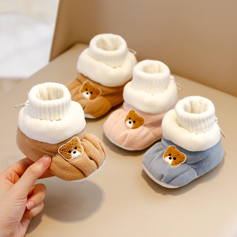 冬季0-1岁婴儿棉鞋小月龄6-12个月加绒加厚好穿不掉保暖婴幼儿鞋