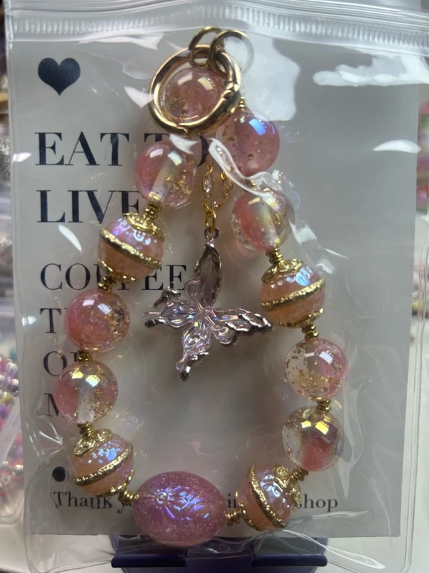 金银剔透手机链啦啦呼呼