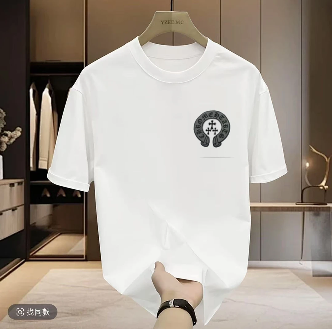 K34短袖T恤男潮牌夏季宽松五分袖新款网红潮流ins简约印花上衣