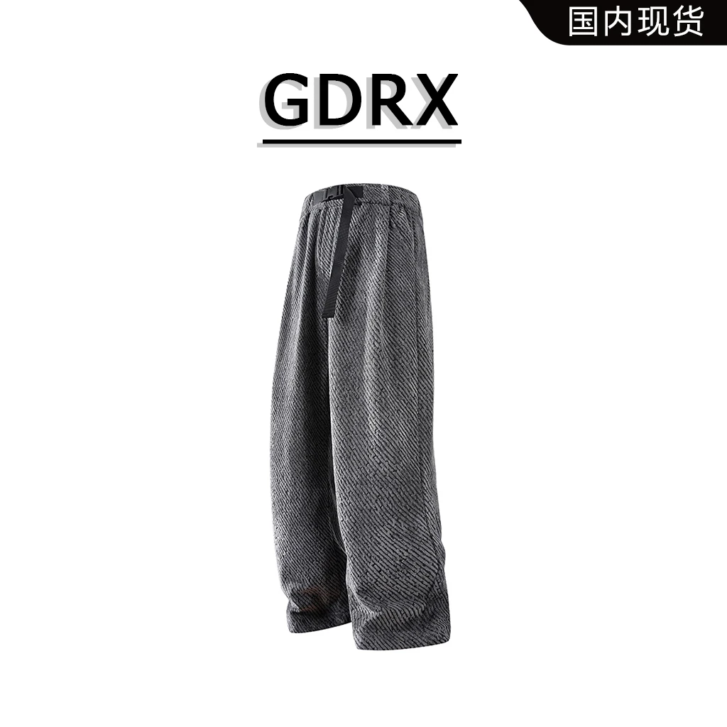 GDRX男士休闲裤春季新款潮流百搭宽松直筒高街痞帅弯刀卫裤运动裤