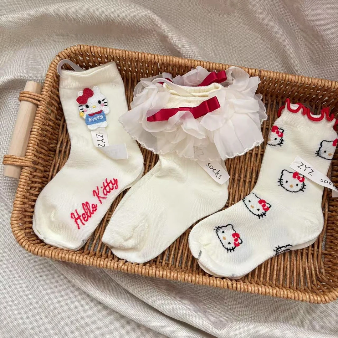 织呀织25秋冬格子女童猫猫袜