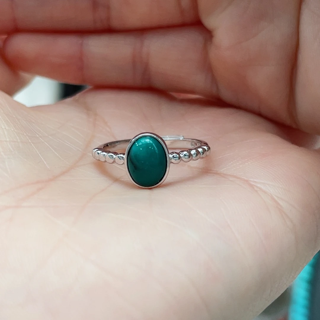 绿松石戒指银S925镶嵌