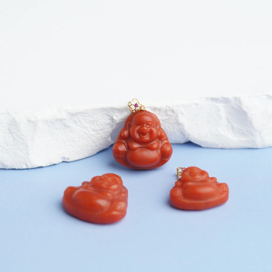 【铭记珠宝】18K金镶嵌南红吊坠14-3DM176H769【多样性发一】