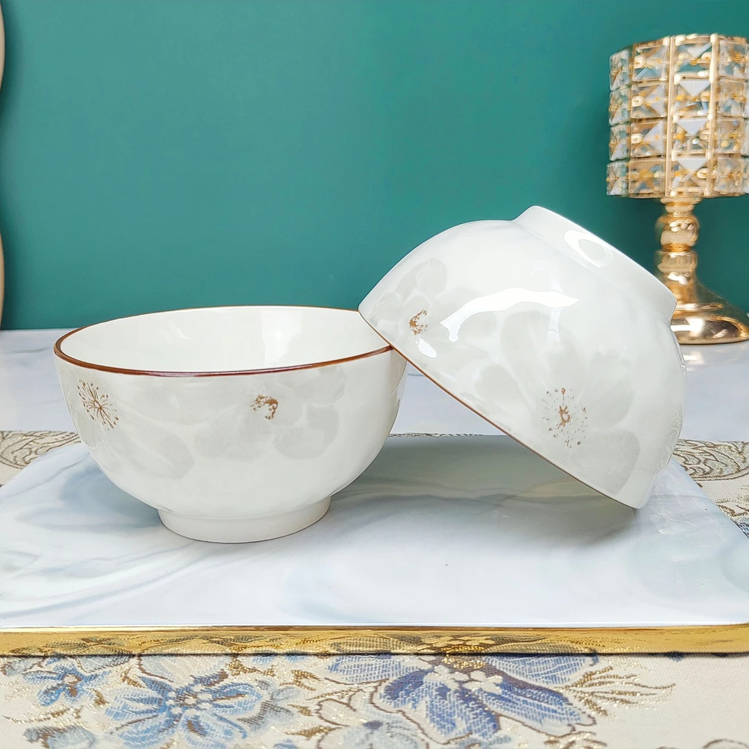 4.5英寸雨露花香米饭碗6只