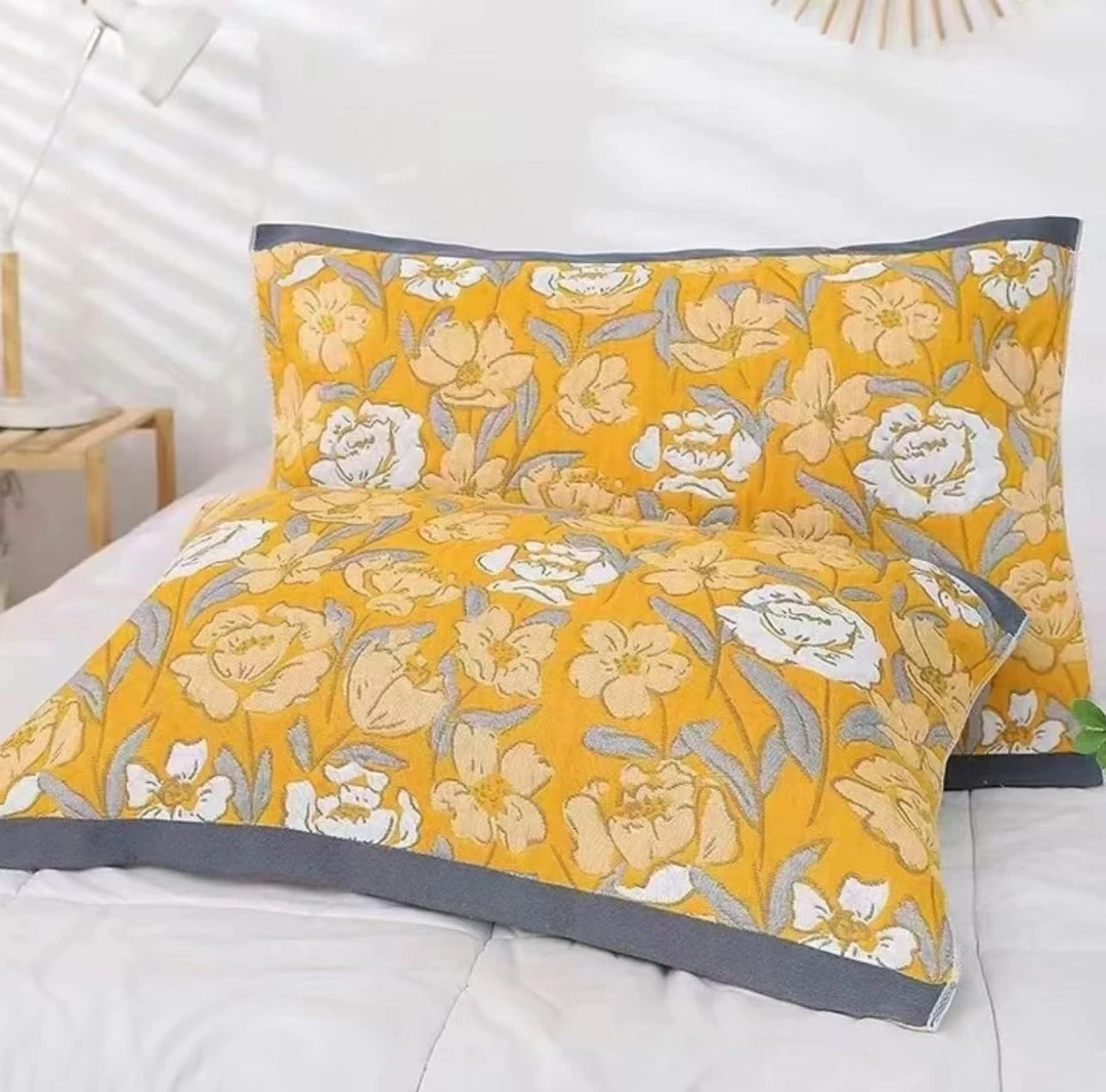 （梵曦专属 牡丹花丛）52*78纯棉纱布枕巾枕巾一对装