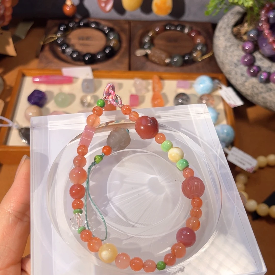 玛瑙/玉髓未镶嵌珠宝半成品手机链