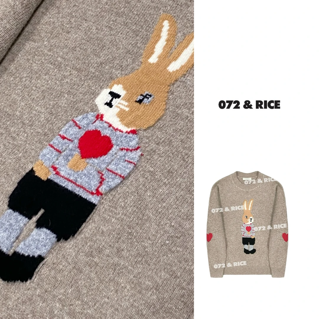 072 & RICE【彼得兔】100羊毛 秋冬休闲圆领长袖针织衫 31LE087