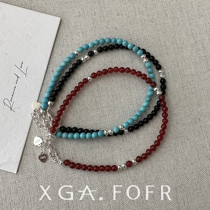 925银手链 【霓虹】纯银手工气质百搭时尚拼接手链不掉色轻奢手饰