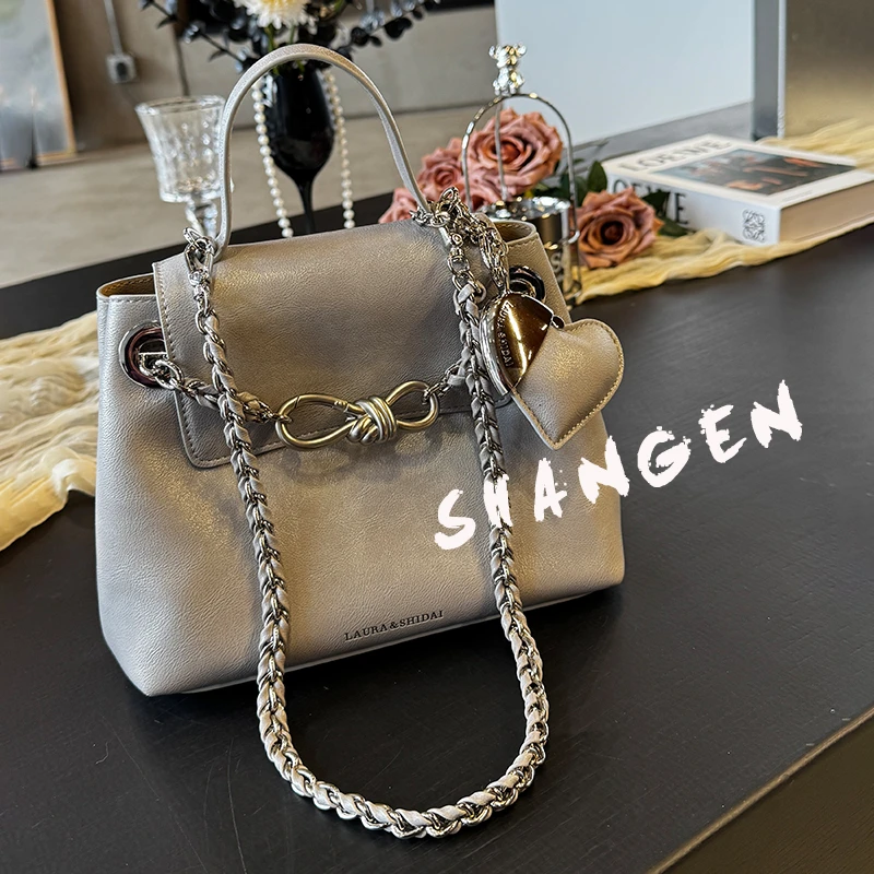 【南沙瑞熙】SD-5313-烟灰薄荷-24*6*17轻奢时尚女士手提斜挎包