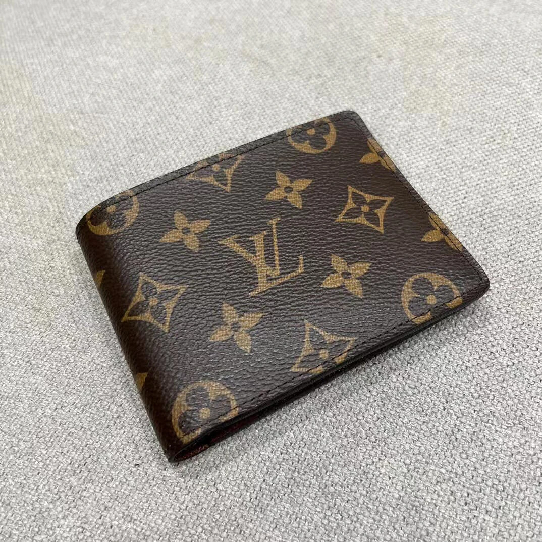 99新 LouisVuitton/路易威登 老花对折短款钱包零钱包卡包